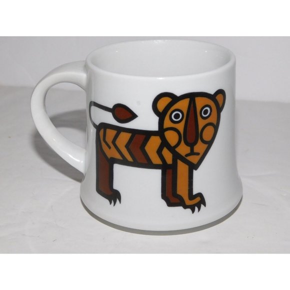 VTG Langenthal Suisse Swiss Brown Tiger Childs Porcelain Plate Bowl & mug Set - Picture 9 of 10